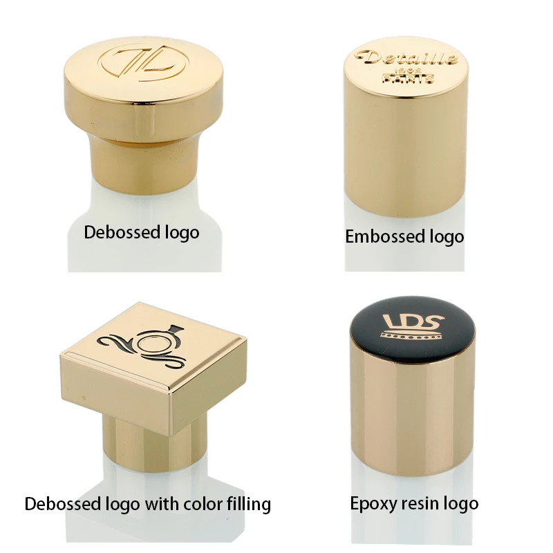 available logo on Zamac perfume cap
